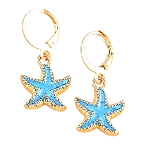 Sea Star Starfish Drop Earrings - Picture 1 of 5